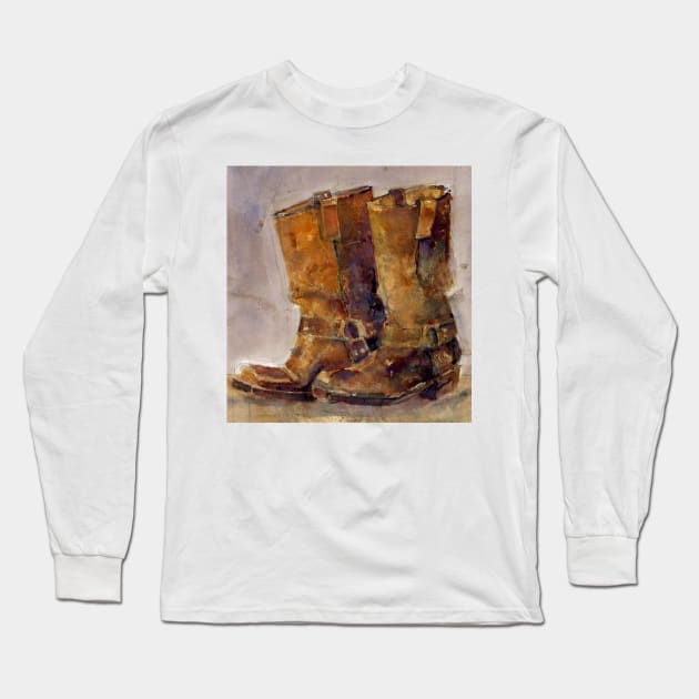 Cowboy Boots Long Sleeve T-Shirt by dfrdesign